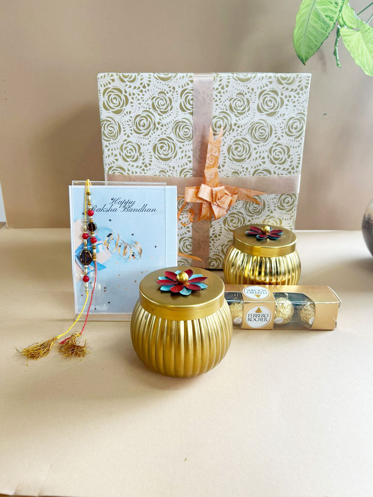 Monsoon lilly dry fruit jar Rakhi Gift Hamper