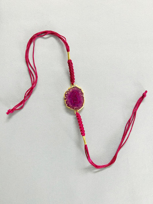 Coral Gemstone Rakhi with Thread