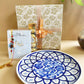 Floret Blue Pottery Serving Tray Rakhi Gift Hamper