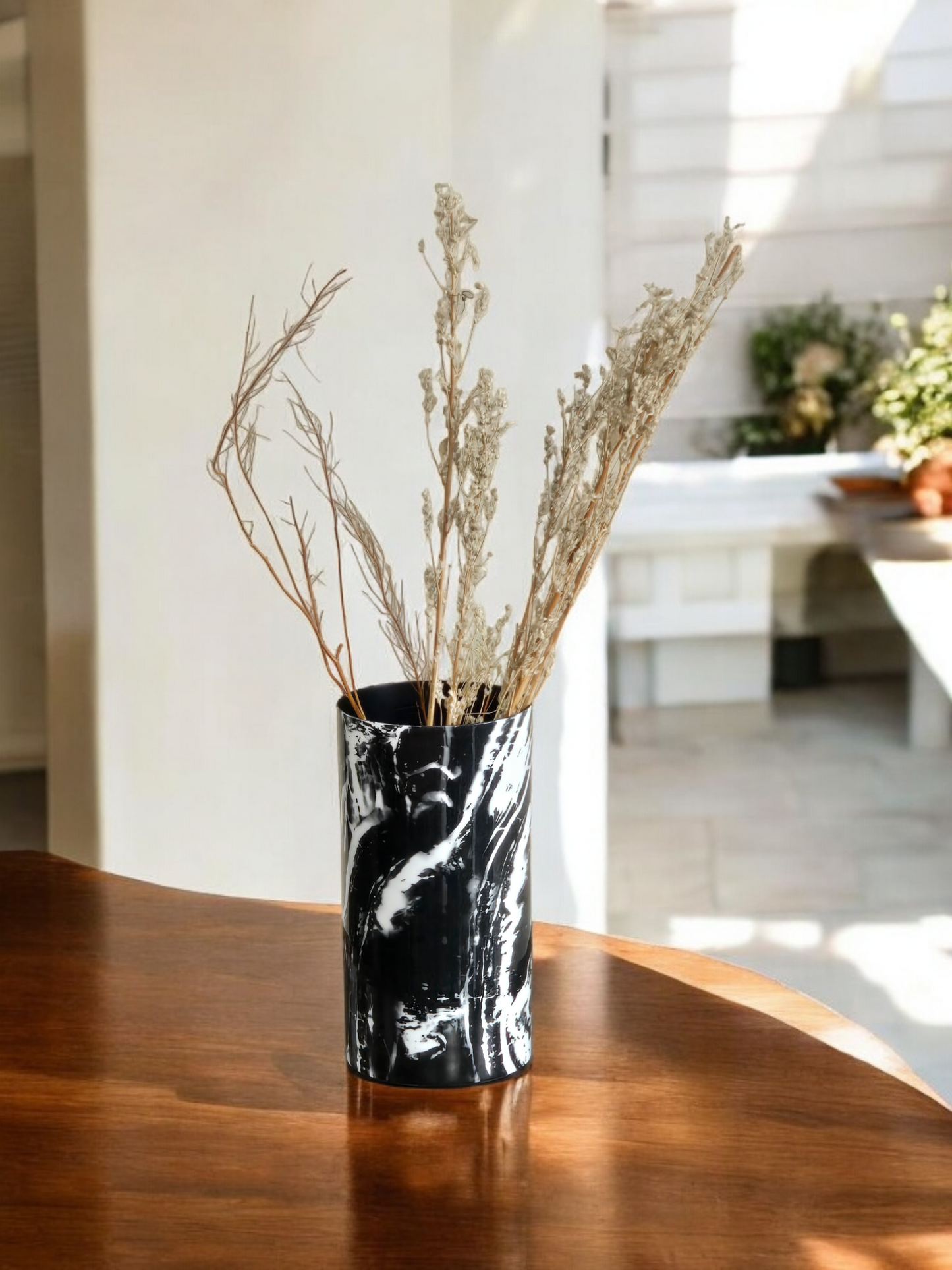 Black Marbello Metal Vase