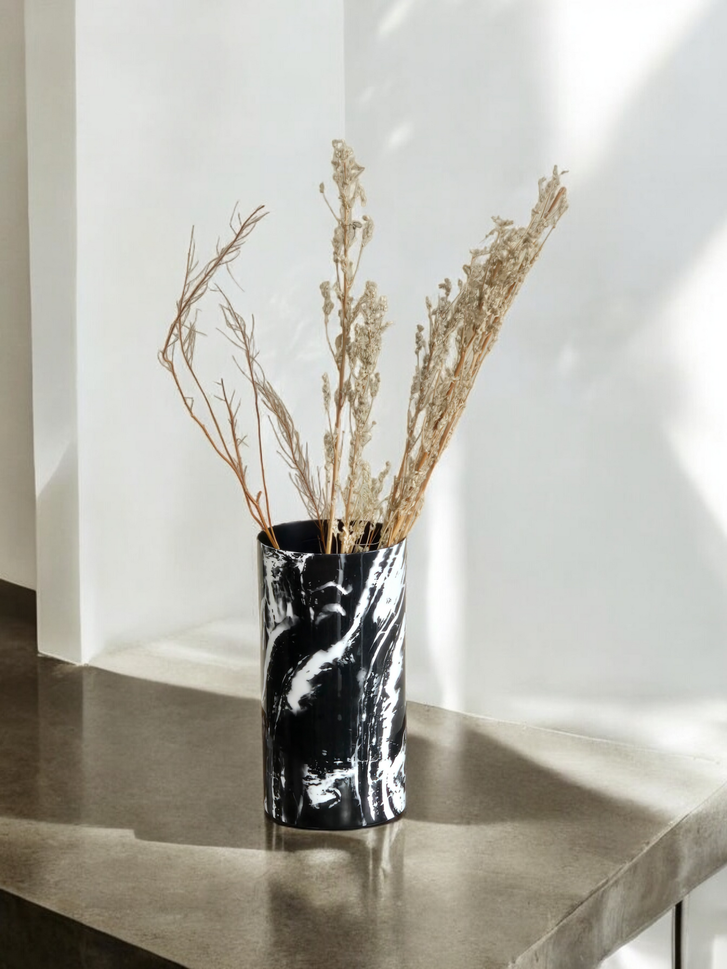 Black Marbello Metal Vase