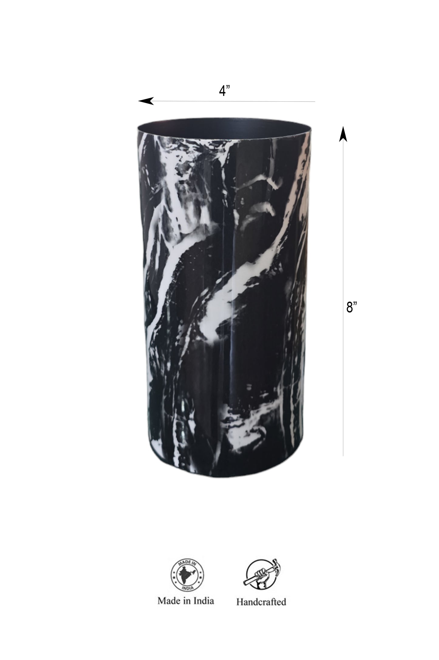 Black Marbello Metal Vase