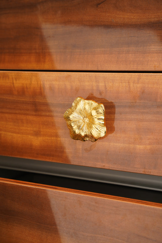 Gold Daisy Wardrobe Door knob